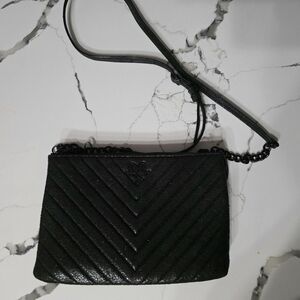 Victoria's Secret Black Chevron Crossbody Bag